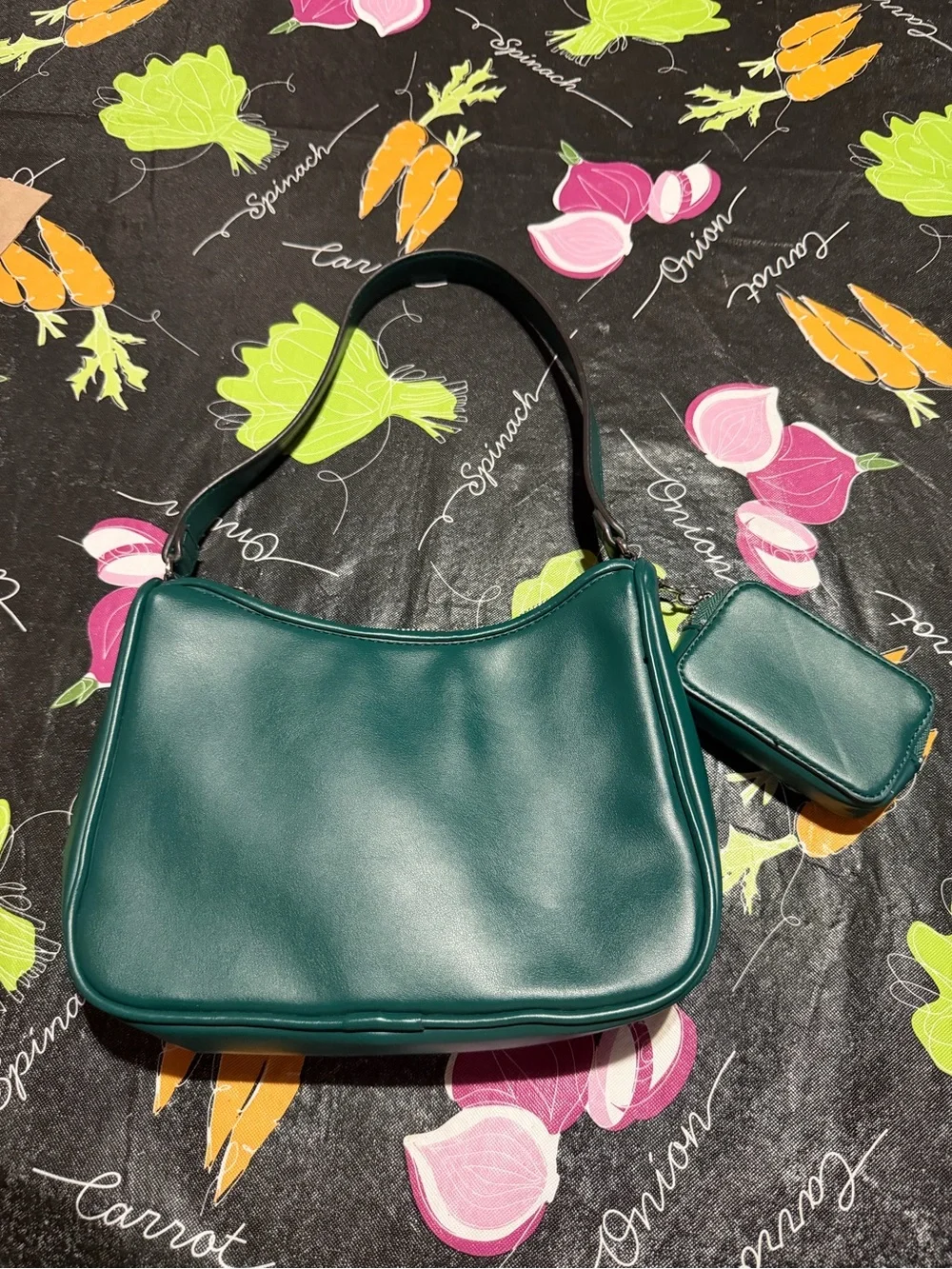 GUESS Quilted Teal Shoulder Bag with Matching Coin Pouch